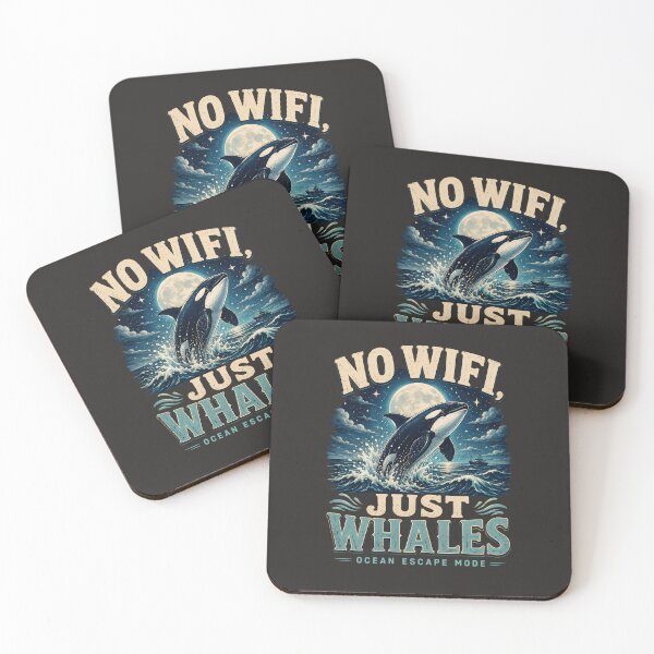 Item preview, NO WIFI JUST WHALES Ocean Escape Mode Orca Lover designed and sold by JerdbordinShop.