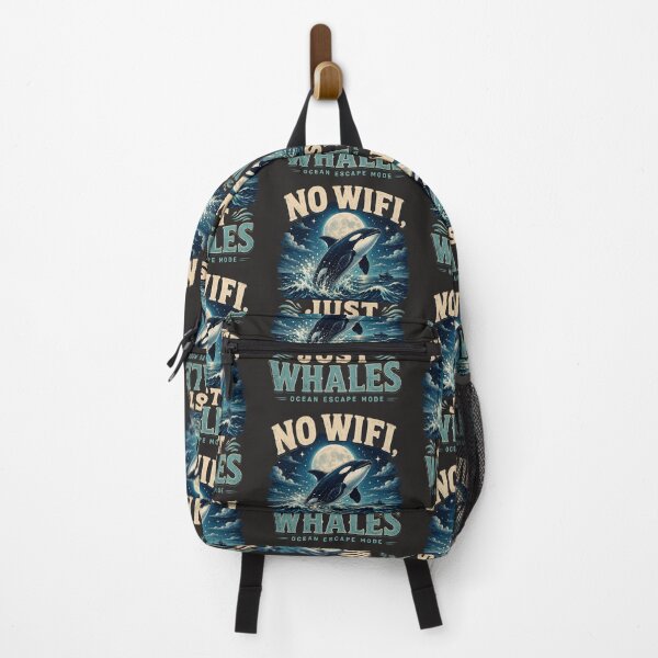 Item preview, NO WIFI JUST WHALES Ocean Escape Mode Orca Lover designed and sold by JerdbordinShop.