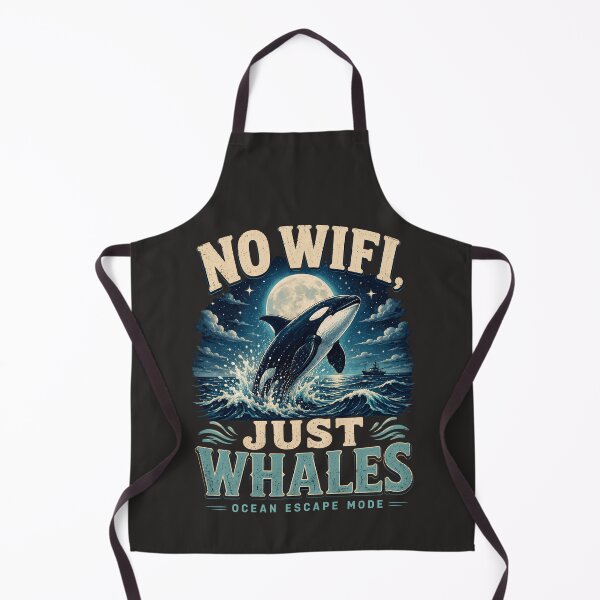 Item preview, NO WIFI JUST WHALES Ocean Escape Mode Orca Lover designed and sold by JerdbordinShop.