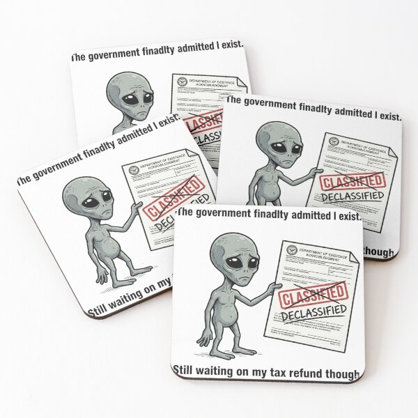 Item preview, Government Admitted I Exist Still Waiting On Tax Refund Funny Alien T-Shirt designed and sold by Agith Loren .