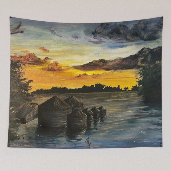 Item preview, Flooded Farmlands, Acrylic painting designed and sold by GiSilver.