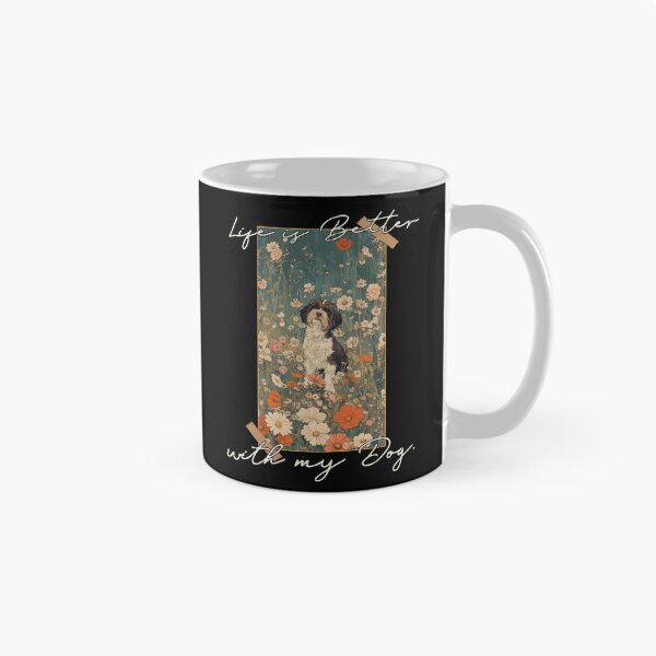 Item preview, Funny Tibetan Terrier Life is Better Floral Cottagecore Mom Dad Kids designed and sold by rafaeltto.