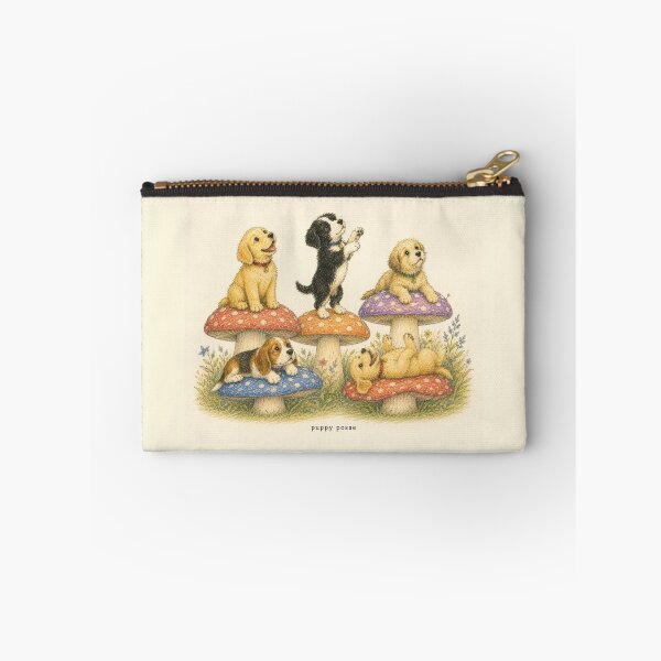 Item preview, Puppy Posse Mushrooms Vintage 90s Storybook Illustration Art designed and sold by DogGonePeople.