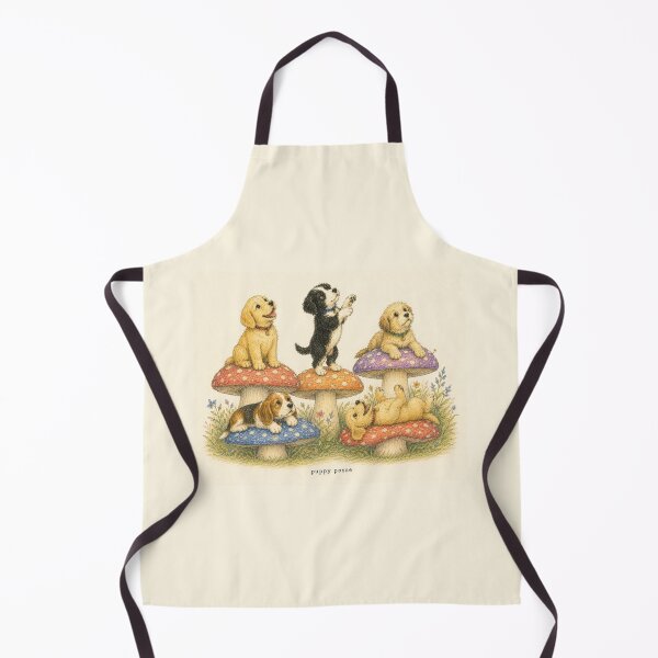 Item preview, Puppy Posse Mushrooms Vintage 90s Storybook Illustration Art designed and sold by DogGonePeople.