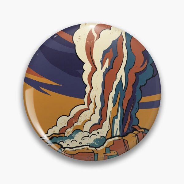 Item preview, Vintage National Park Geyser at Dusk WPA Poster designed and sold by FoxglovePress.