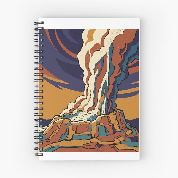 Item preview, Vintage National Park Geyser at Dusk WPA Poster designed and sold by FoxglovePress.
