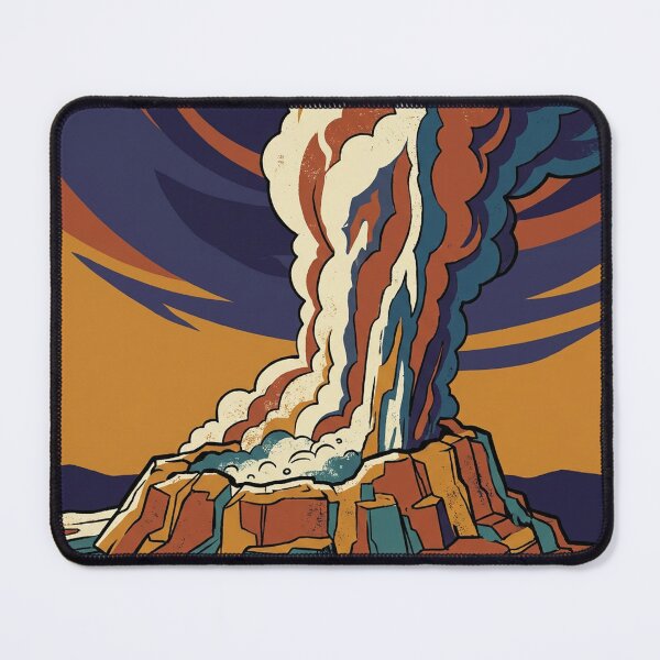 Item preview, Vintage National Park Geyser at Dusk WPA Poster designed and sold by FoxglovePress.
