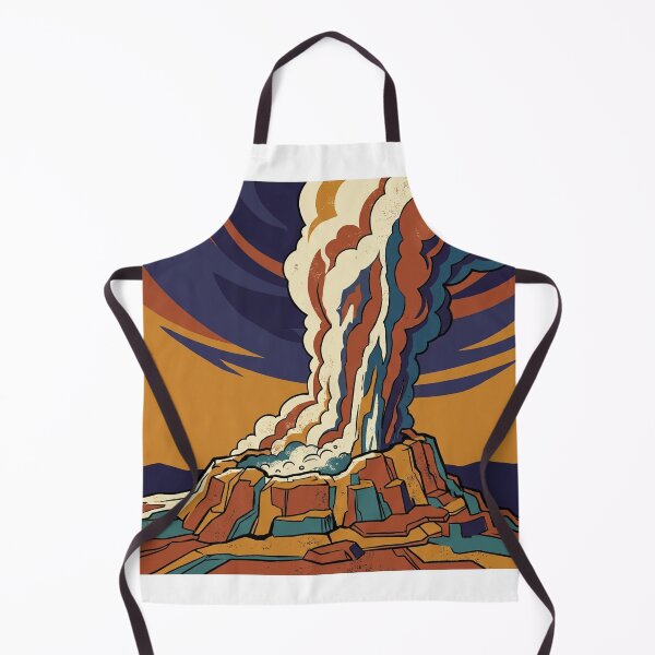 Item preview, Vintage National Park Geyser at Dusk WPA Poster designed and sold by FoxglovePress.