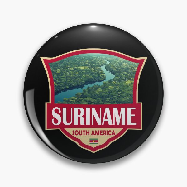 Item preview, Suriname Illustration Retro Badge designed and sold by KrisSidDesigns.