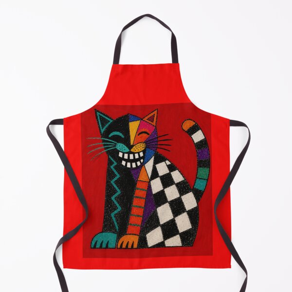 Item preview, The Laughing Checkerboard Cubist Cat designed and sold by ZunZunArt.
