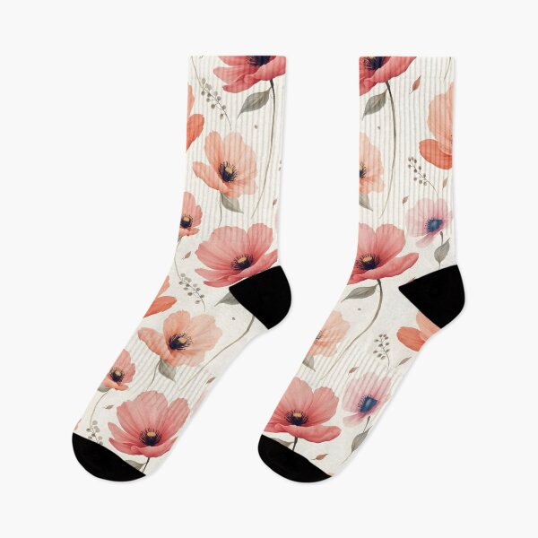 Item preview, Soft Watercolor Poppies in Coral, Burgundy, Navy & Beige | Botanical Floral Design designed and sold by PeacefulD-signs.