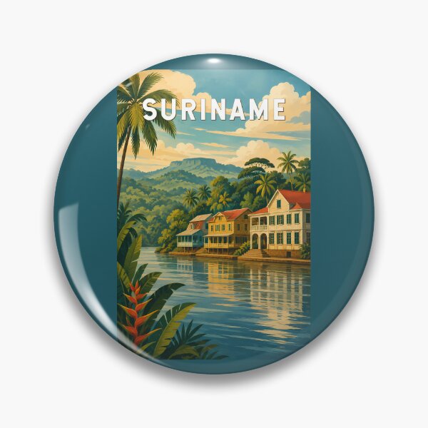Item preview, Suriname Illustration Travel Art Vintage designed and sold by KrisSidDesigns.
