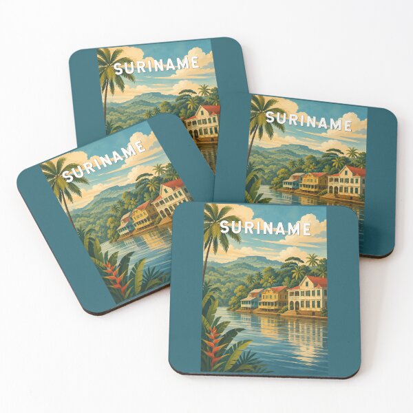 Item preview, Suriname Illustration Travel Art Vintage designed and sold by KrisSidDesigns.