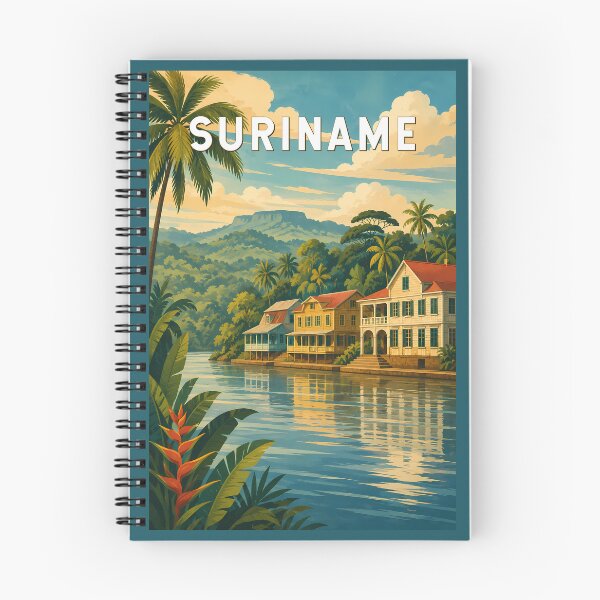 Item preview, Suriname Illustration Travel Art Vintage designed and sold by KrisSidDesigns.