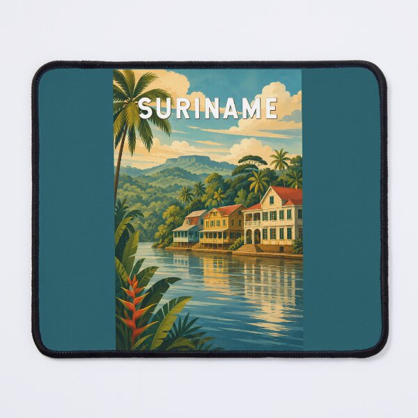 Item preview, Suriname Illustration Travel Art Vintage designed and sold by KrisSidDesigns.