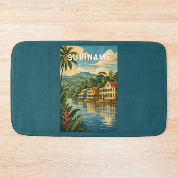 Item preview, Suriname Illustration Travel Art Vintage designed and sold by KrisSidDesigns.