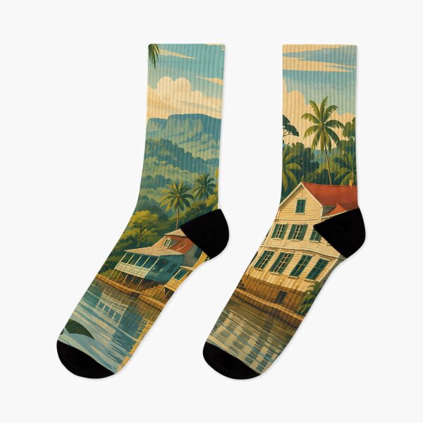 Item preview, Suriname Illustration Travel Art Vintage designed and sold by KrisSidDesigns.