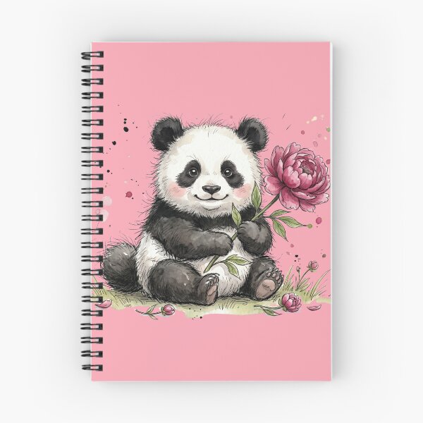 Item preview, Cute Watercolor Baby Panda with Pink Peony Flower designed and sold by BreezifyDesignStudio.