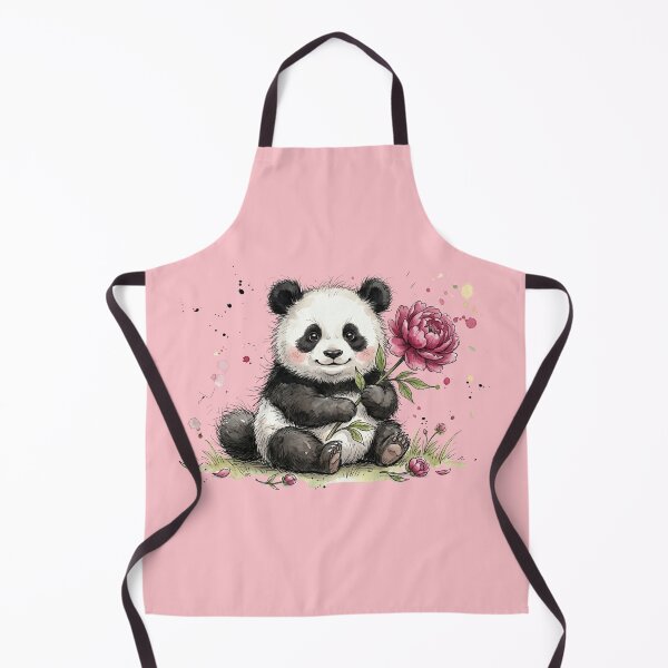 Item preview, Cute Watercolor Baby Panda with Pink Peony Flower designed and sold by BreezifyDesignStudio.