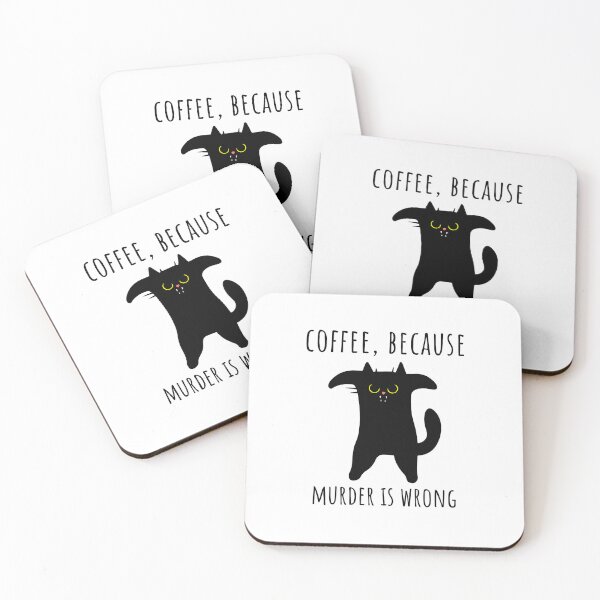 Item preview, Funny Angry Cat | Coffee, Because Murder is Wrong designed and sold by Squirrel Adventurous.