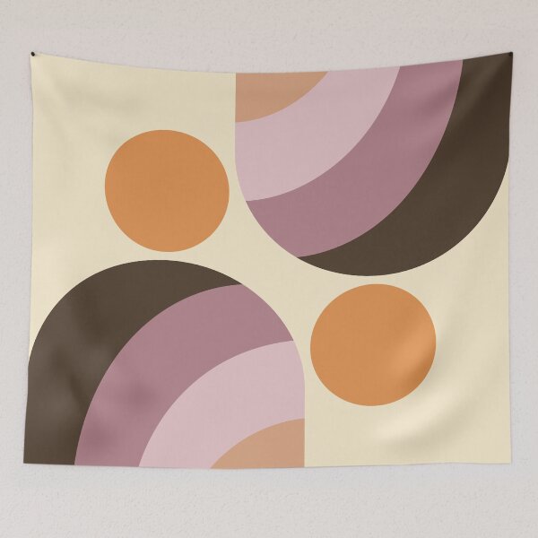 Item preview, Mid Century Modern Geometric Arch in Vintage Espresso Rose designed and sold by nineFlorals.