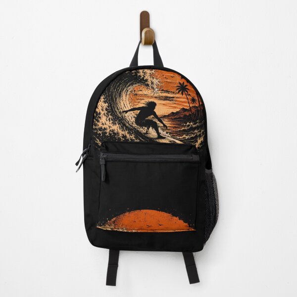 Item preview, Epic Surf Wave Sunset Vintage Surfer T-Shirt Design designed and sold by saamessart.