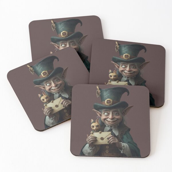 Item preview, Whimsical Goblin Messenger with Secret Letter & Sidekick Bunny designed and sold by The Digital Collaboration .