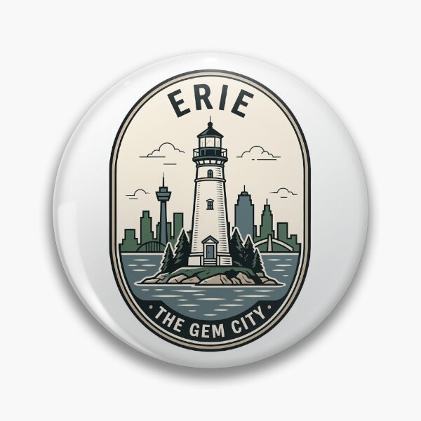 Artikelvorschau, Vintage Erie Pennsylvania Gem City Leuchtturm Skyline entworfen und verkauft von k3rstman1.