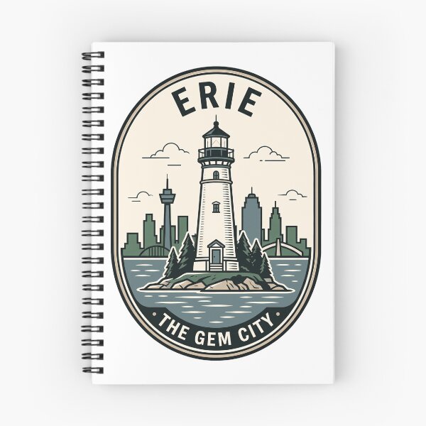 Artikelvorschau, Vintage Erie Pennsylvania Gem City Leuchtturm Skyline entworfen und verkauft von k3rstman1.