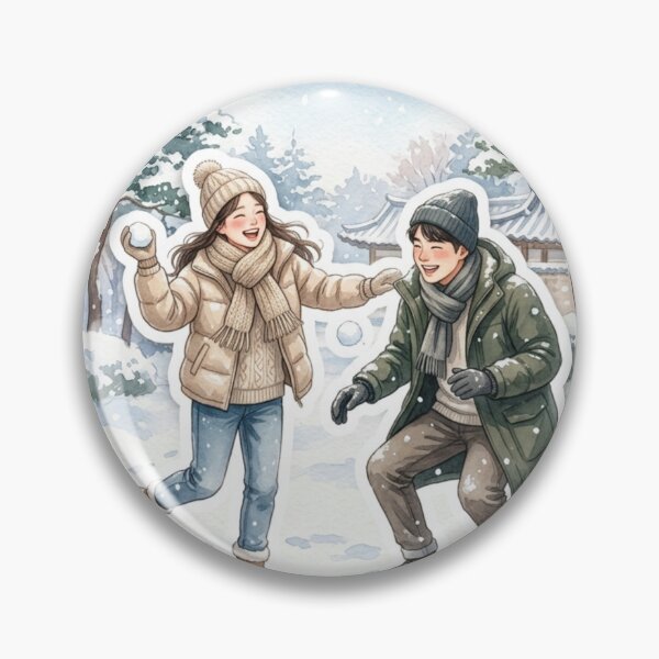 Item preview, Korean Aesthetic Sticker | K-drama Couple in the snow designed and sold by Nubi2.