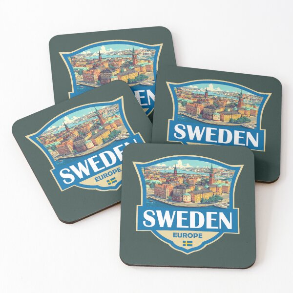 Item preview, Sweden Illustration Retro Badge designed and sold by KrisSidDesigns.