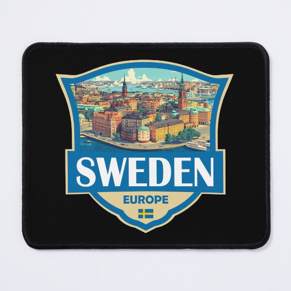 Item preview, Sweden Illustration Retro Badge designed and sold by KrisSidDesigns.