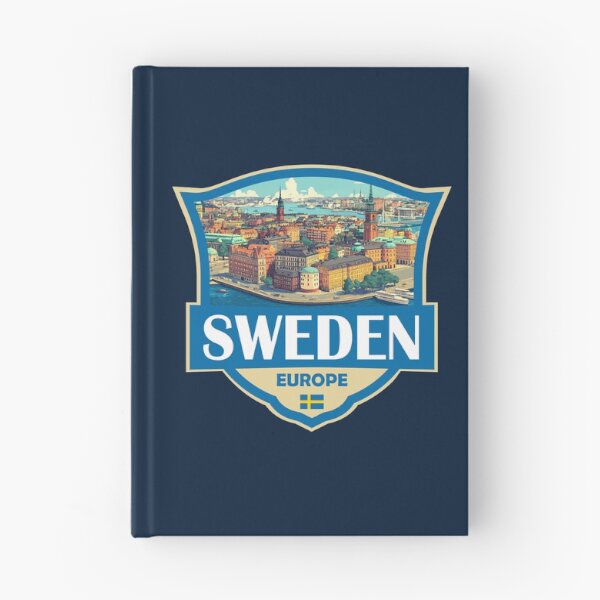 Item preview, Sweden Illustration Retro Badge designed and sold by KrisSidDesigns.