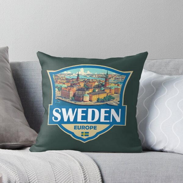 Item preview, Sweden Illustration Retro Badge designed and sold by KrisSidDesigns.
