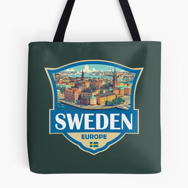 Item preview, Sweden Illustration Retro Badge designed and sold by KrisSidDesigns.