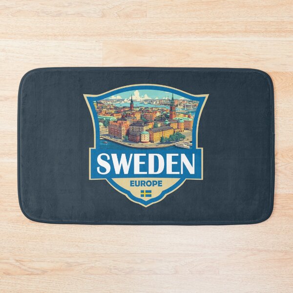Item preview, Sweden Illustration Retro Badge designed and sold by KrisSidDesigns.