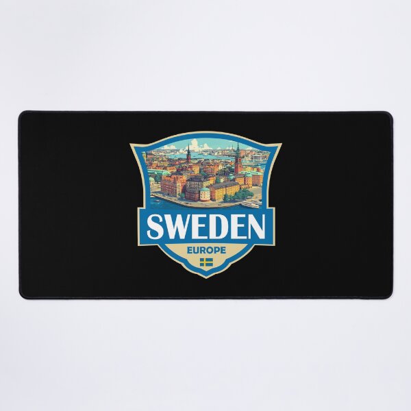 Item preview, Sweden Illustration Retro Badge designed and sold by KrisSidDesigns.