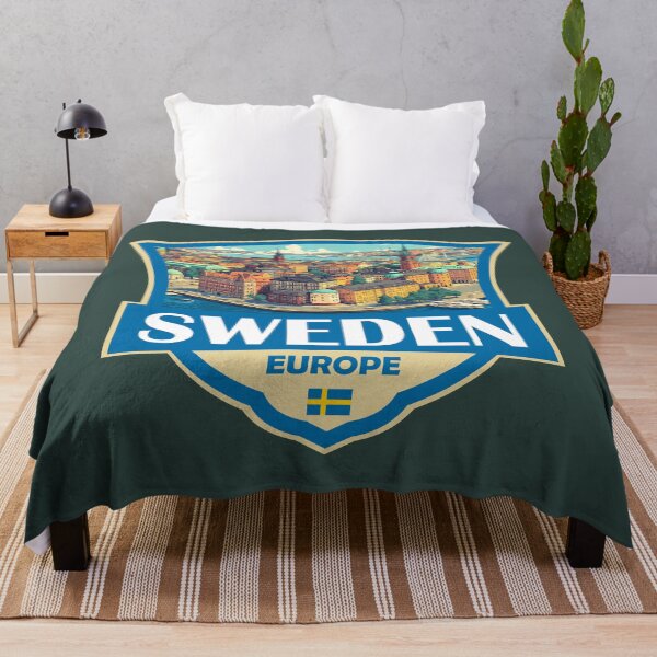 Item preview, Sweden Illustration Retro Badge designed and sold by KrisSidDesigns.