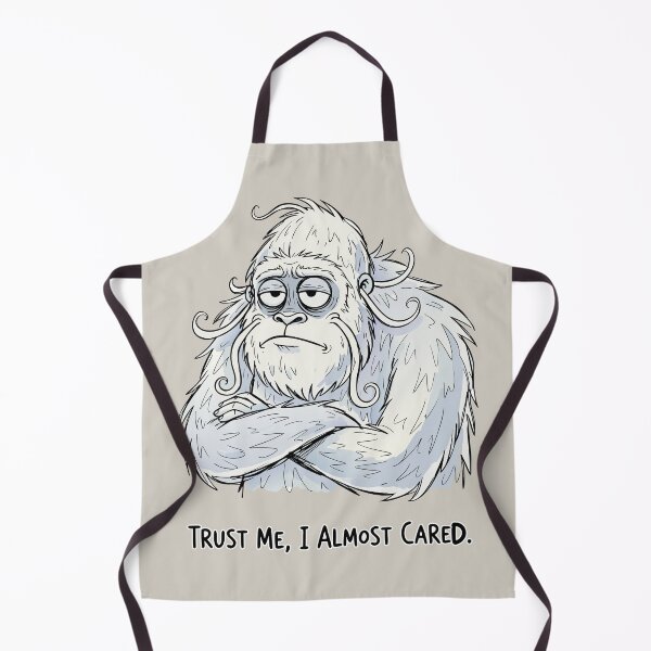 Item preview, "Trust Me I Almost Cared" Funny Grumpy Yeti Sarcastic Meme designed and sold by Cipher & Soul.
