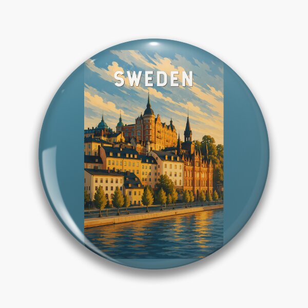 Item preview, Sweden Illustration Travel Art Vintage designed and sold by KrisSidDesigns.