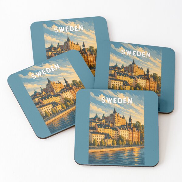 Item preview, Sweden Illustration Travel Art Vintage designed and sold by KrisSidDesigns.