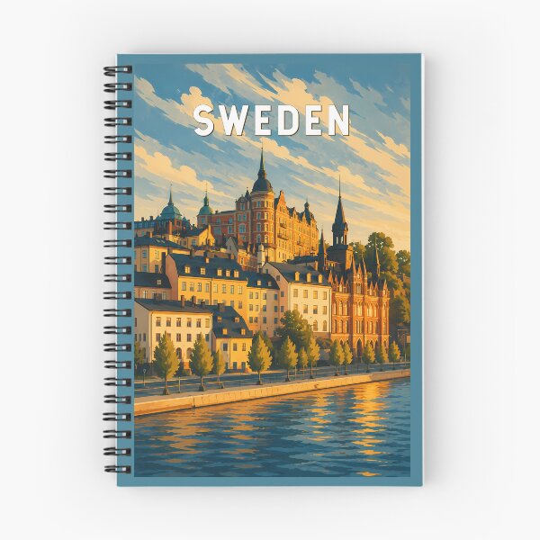 Item preview, Sweden Illustration Travel Art Vintage designed and sold by KrisSidDesigns.