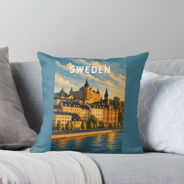 Item preview, Sweden Illustration Travel Art Vintage designed and sold by KrisSidDesigns.