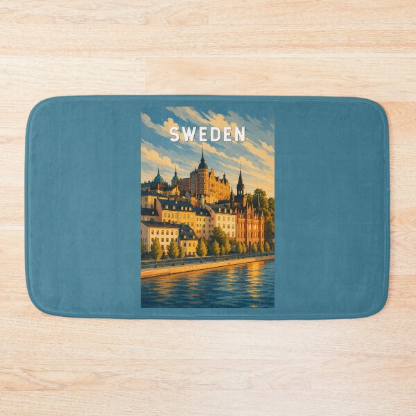 Item preview, Sweden Illustration Travel Art Vintage designed and sold by KrisSidDesigns.