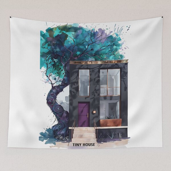 Item preview, TINY HOUSE - Minimalist Black Architecture Art designed and sold by Modern Nest Art.