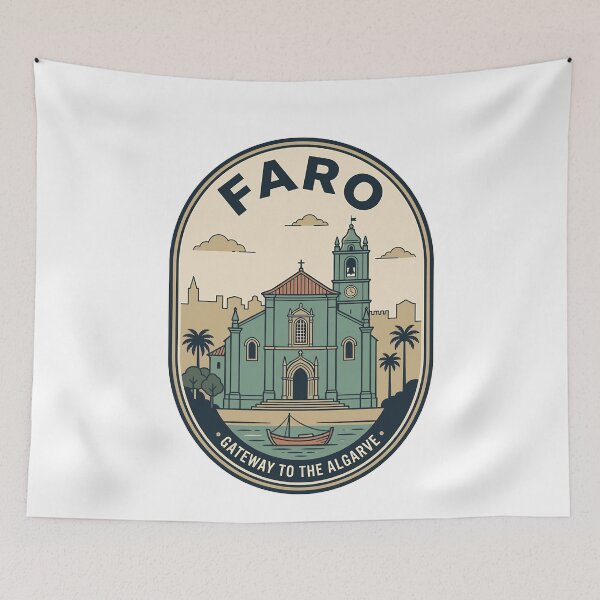 Item preview, Faro Portugal Vintage Travel Badge Algarve Coastline designed and sold by k3rstman1.