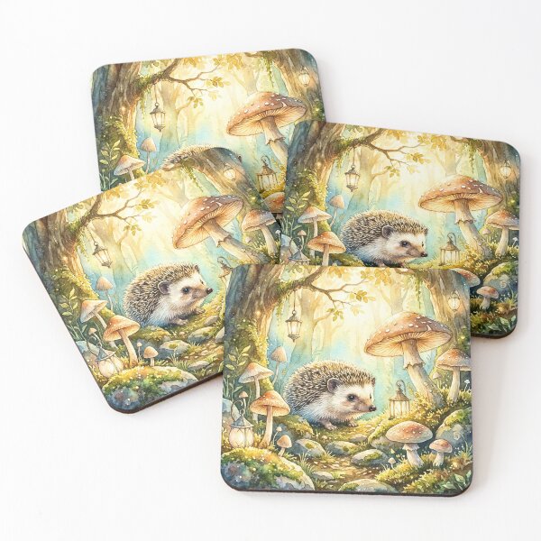 Item preview, Whimsical Hedgehog Mushroom Forest Adventure designed and sold by Storybook Botanica.