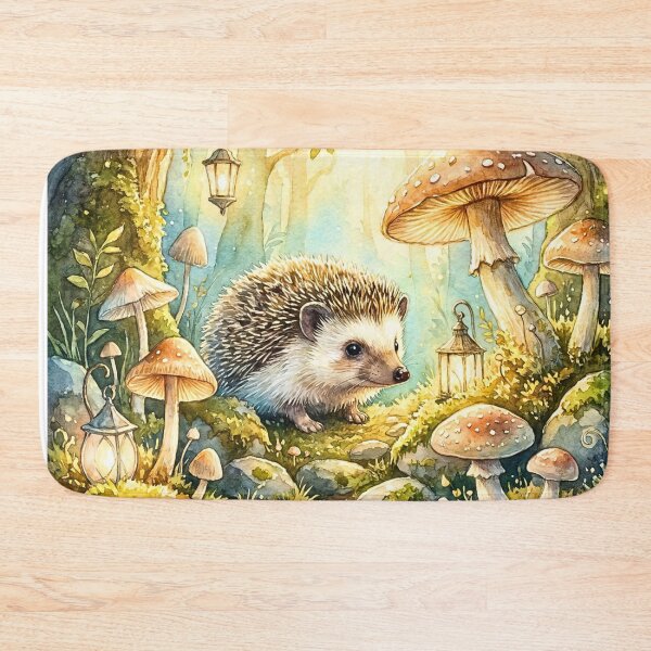 Item preview, Whimsical Hedgehog Mushroom Forest Adventure designed and sold by Storybook Botanica.