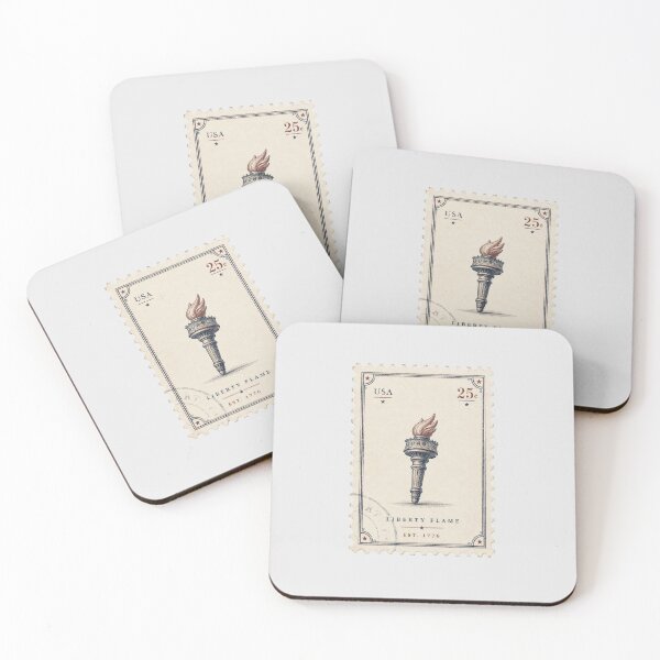 Item preview, Liberty Flame Stamp – Vintage 4th of July Torch designed and sold by olosra.