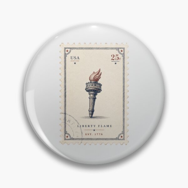 Item preview, Liberty Flame Stamp – Vintage 4th of July Torch designed and sold by olosra.
